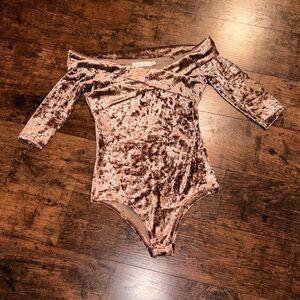 Velvet Off-Shoulder Bodysuit